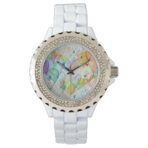Rainbow Community Hearts Custom Art Watch Design