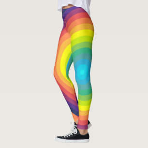 Rainbow Concentric Circle  Leggings