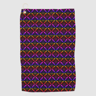Rainbow Concho Flowers Golf Towel