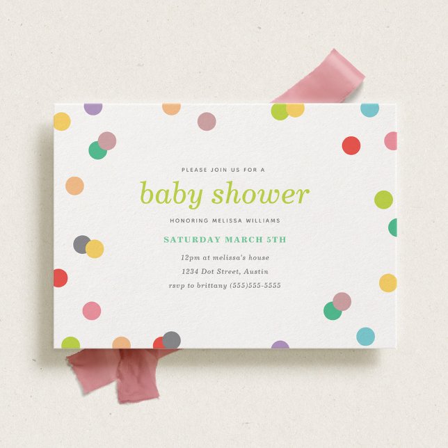 Rainbow Confetti Baby Shower Invite (Creator Uploaded)