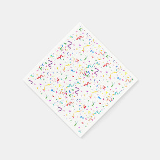 Rainbow confetti birthday party paper napkins
