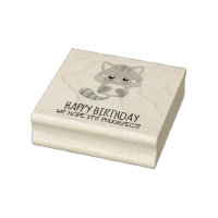 Rainbow Confetti Cute Kitty Cat Happy Birthday