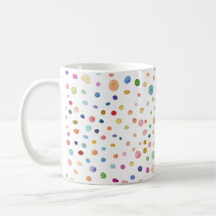 Rainbow Confetti Dots Watercolor Pattern Mug