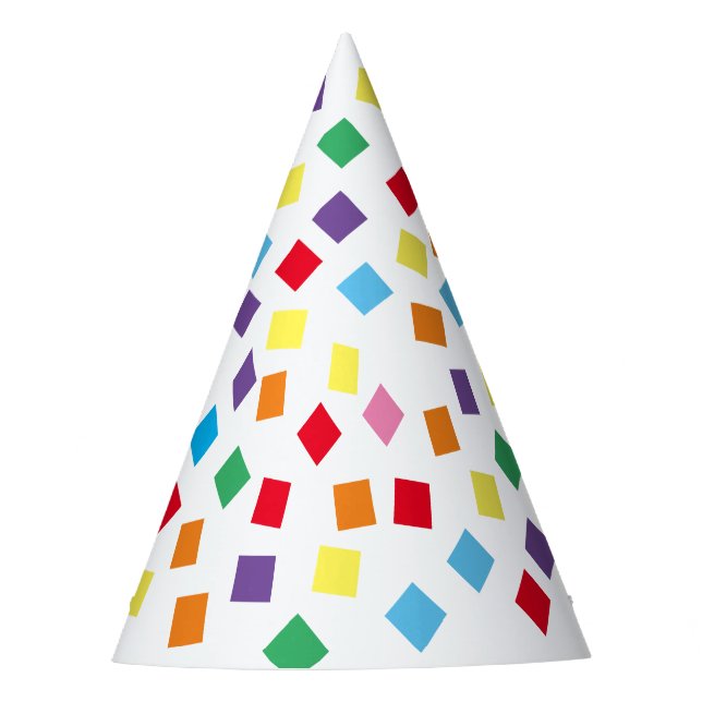 Rainbow Confetti Party Hat (Front)