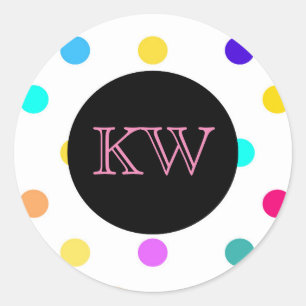 Rainbow confetti polka dots sticker