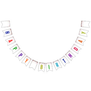 Rainbow confetti sprinkles birthday party bunting