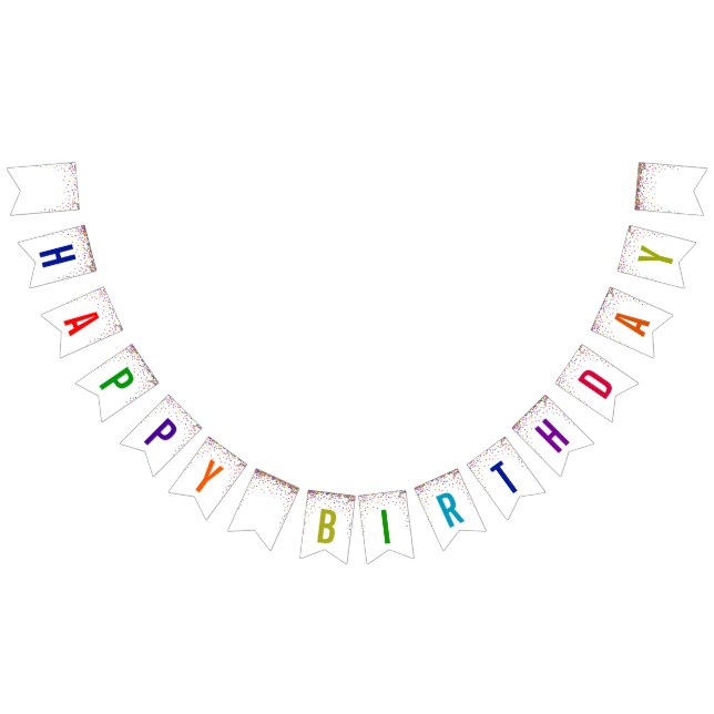 Rainbow confetti sprinkles birthday party bunting  (All)