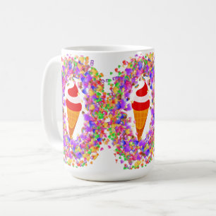 Rainbow Confetti Swirl Ice Cream Coffee Mug