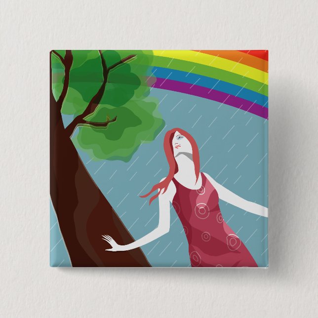 Rainbow Connection 15 Cm Square Badge (Front)
