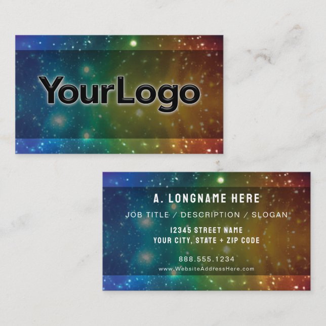 Rainbow Cosmic Galaxy Stars Artisan Company Logo  Business Card (Front/Back)