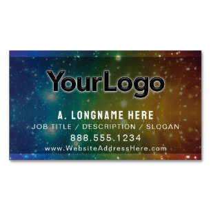 Rainbow Cosmic Galaxy Stars Artisan Company Logo Magnetic Business Card