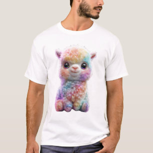 Rainbow Cosmic Glitter Furry Pastel Alpaca Men T-Shirt