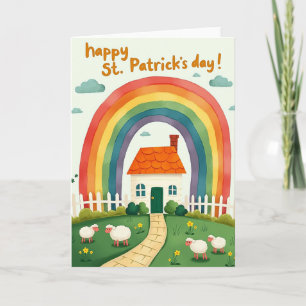 Rainbow Cottage St Patricks Day Card