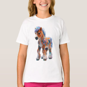 Rainbow Cotton Candy Fantasy Pony Kids T-Shirt