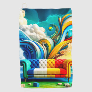Rainbow Couch Golf Towel