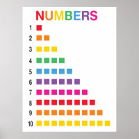 Rainbow Counting 1-10 Numbers educational