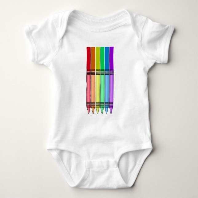 Rainbow Crayon Baby Bodysuit (Front)