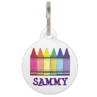 Rainbow Crayon Crayons Art Artist Pride Pet Tag