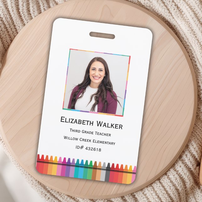 Rainbow Crayon School ID Badge (Creator Uploaded)