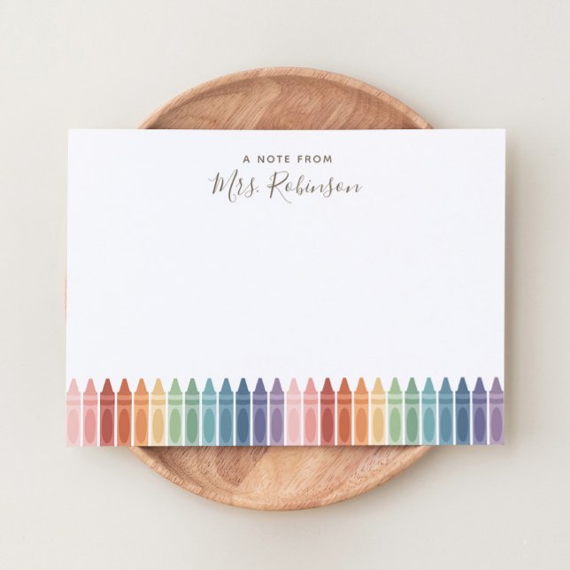 Rainbow Crayon Teacher Card (Creator Uploaded)