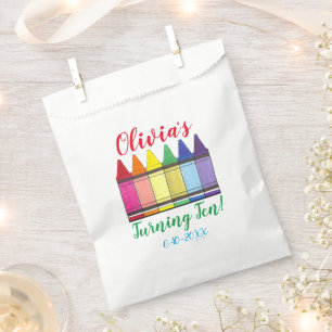 Rainbow Crayons Artist Art Child's Birthday Party Favour Bags
