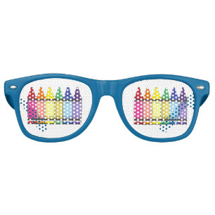 Rainbow Crayons Artist Art Child's Birthday Party Retro Sunglasses