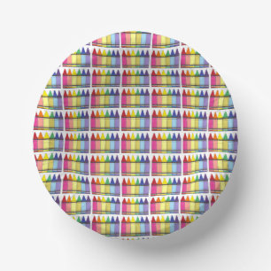 Rainbow Crayons Artist Art Class Birthday Party Paper Plate