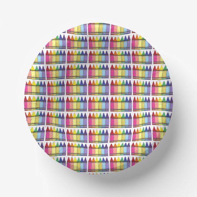 Rainbow Crayons Artist Art Class Birthday Party Paper Plate (Front)