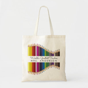 Rainbow Crayons Kindergarten Teacher Gift Tote Bag