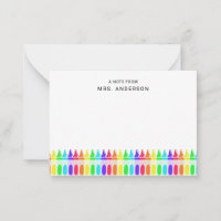 Rainbow Crayons Personalised Elementary Teacher 