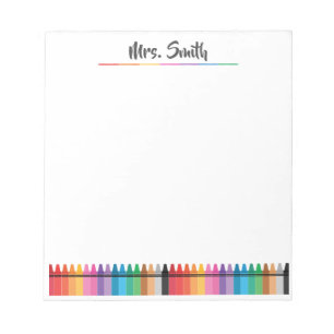 Rainbow Crayons Preschool Teacher Notepad