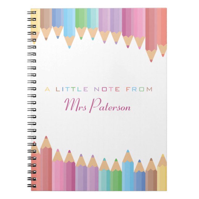 Rainbow Crayons Teacher Appreciation Cute Colourfu Notebook (Front)