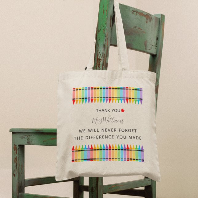 Rainbow Crayons Teacher Appreciation Tote Bag (Creator Uploaded)