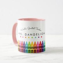 Rainbow Crayons Worlds Greatest Teacher Coffee