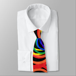 Rainbow Crescent Colours Abstract Pattern Tie
