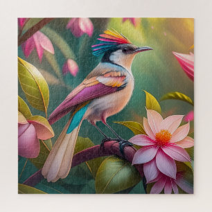 Rainbow crested Jay Fantasy Bird Jigsaw Puzzle