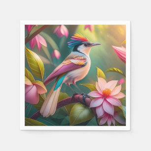 Rainbow crested Jay Fantasy Bird Napkin