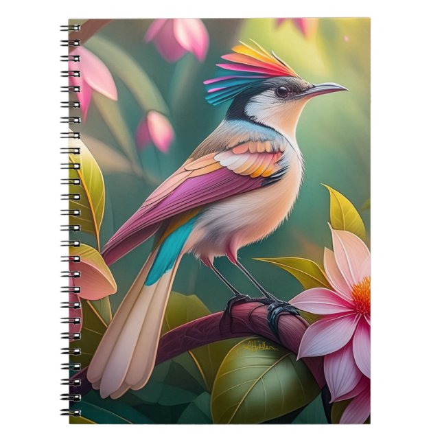 Rainbow crested Jay Fantasy Bird Notebook (Front)