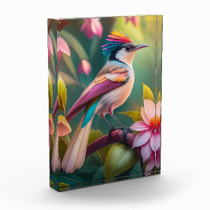 Rainbow crested Jay Fantasy Bird Photo Block