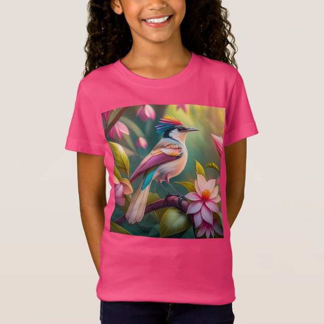 Rainbow crested Jay Fantasy Bird T-Shirt (Front)