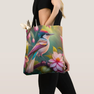 Rainbow crested Jay Fantasy Bird Tote Bag