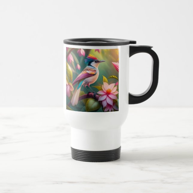 Rainbow crested Jay Fantasy Bird Travel Mug (Right)
