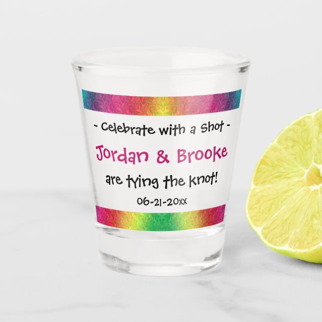 [Rainbow Crinkle Wedding] Celebrate With a Shot Glass (Front)