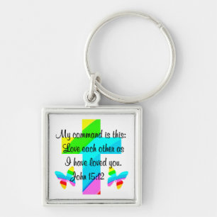 RAINBOW CROSS AND BUTTERFLY JOHN  15:12 KEY RING