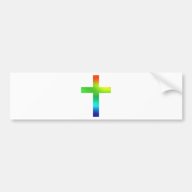 Rainbow Cross Bumper Sticker (Front)