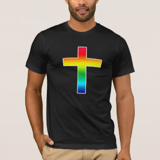 Rainbow Cross Christian  T-shirts