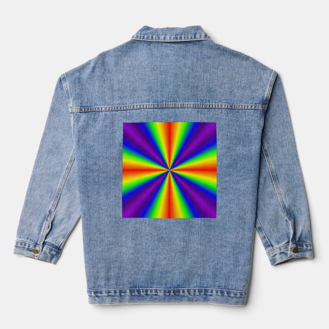 Rainbow Cross Denim Jacket (Back)