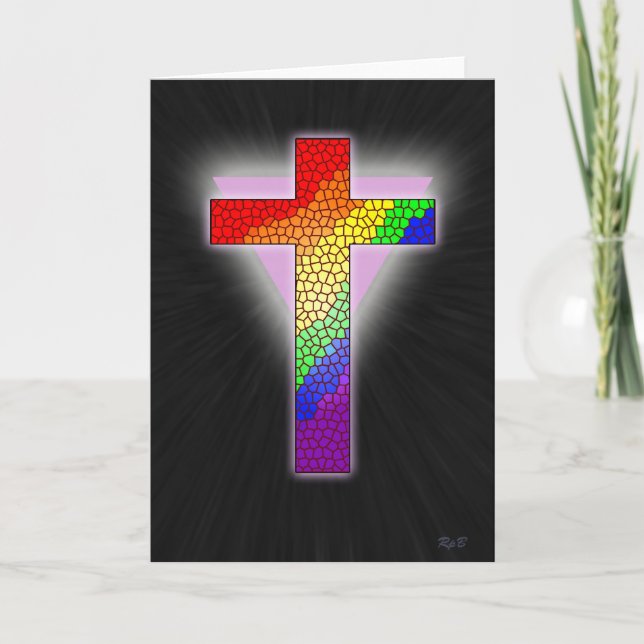 Rainbow Cross Greeting Card (Front)