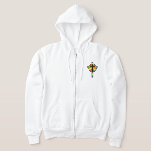 Rainbow Cross Hoodie (Laydown)