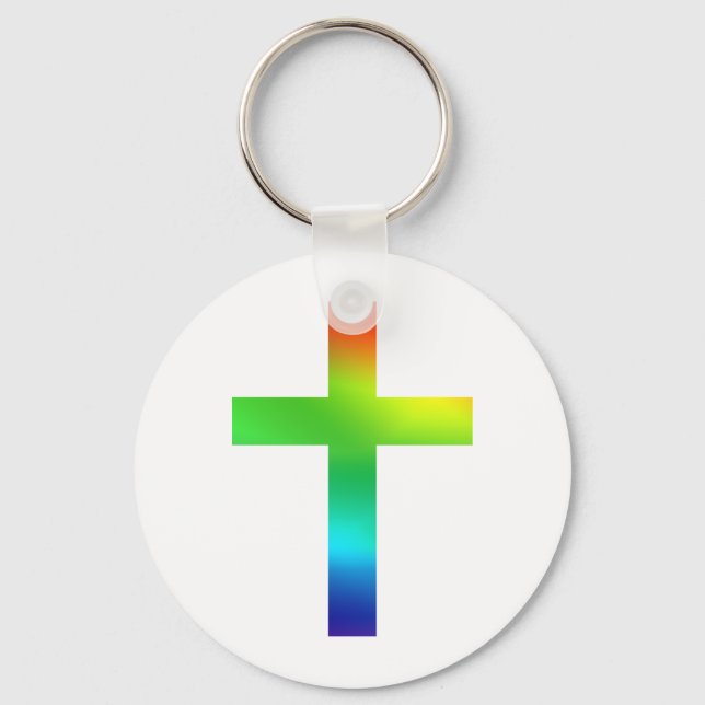 Rainbow Cross Key Ring (Front)